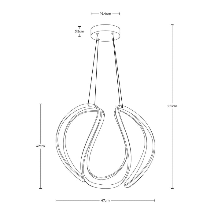 Lámpara Colgante LED, Acabado marrón oscuro, Acero, 3000K, 40W