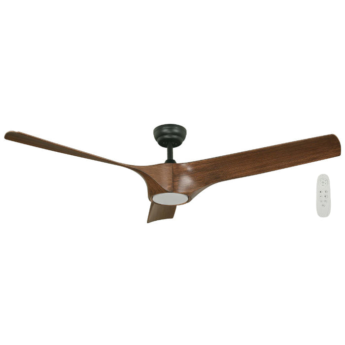 VENTILADOR LED EXT. TECHO 56" NEGRO Y MADERA 120V 3000/4000/6500K DC MOTOR CONTROL REMOTO