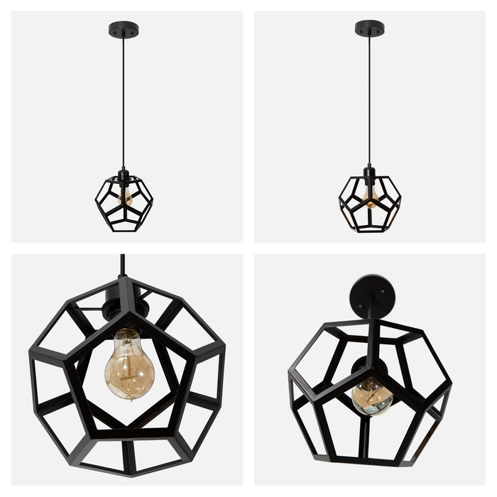 32156-2 Lámpara Colgante Negro Mate E27 60w 1 Luz