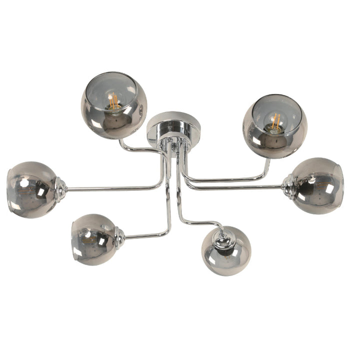 LAMP. TECHO CROMO 6L E27 60W