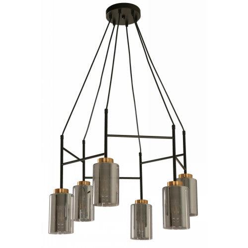 Lámpara Colgante Negro 6L E27 40W