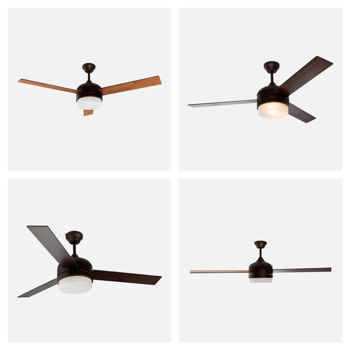 Ventilador De Techo 52" 3 Aspas 1L E27 Con Control De Pared.