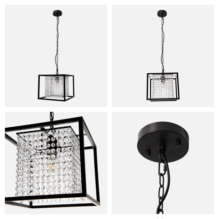 Lámpara Colgante Moderno Negro 40w E27 1 Luz