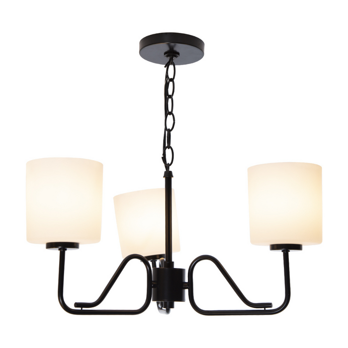 Lámpara de araña Tobin Collection moderna de 3 luces, acabado negro mate