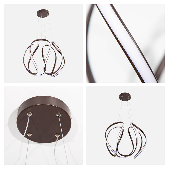 Lámpara Colgante LED, Acabado marrón oscuro, Acero, 3000K, 40W