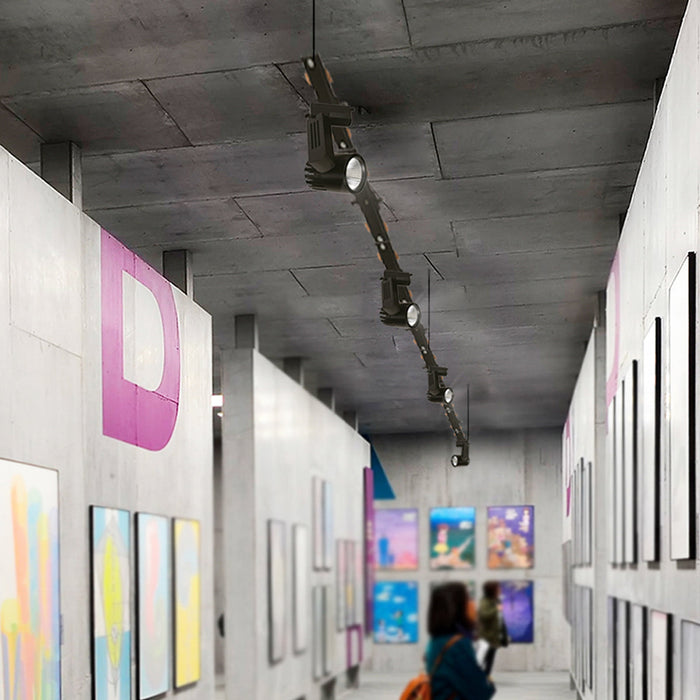 Kit 4 Lámpara de Techo Spot Riel Dirigible Negro Led 24w