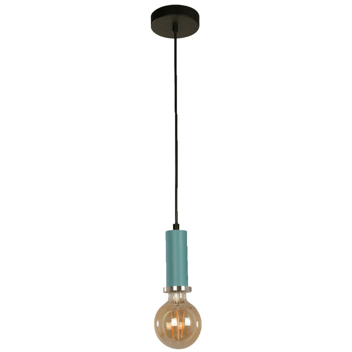LAMP. COLGANTE AZUL 1L E27 40W