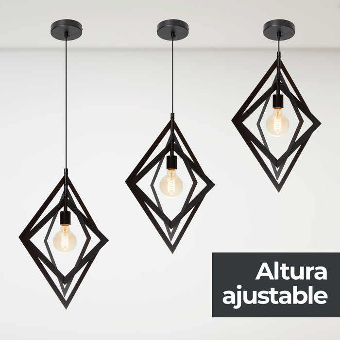 Lámpara Colgante Dark Decor Negro E27 60w 1 Luz