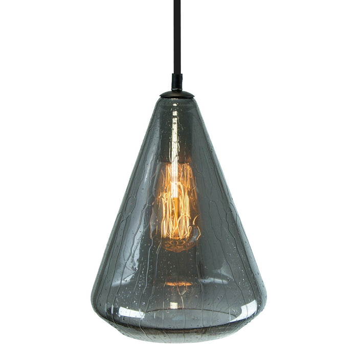 Lámpara Colgante Moderna Negro E27 40w 1 Luz Smokey Gray / Electro Plate