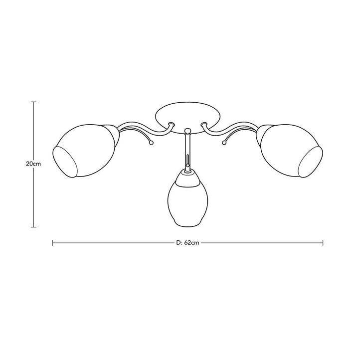 Lámpara Techo Blanco Mate E27 40W 3 Luces