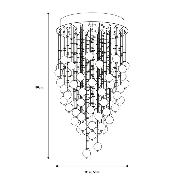 Lámpara Colgante Lumicentro Acabado en Cromo 50 W de 7 Luces