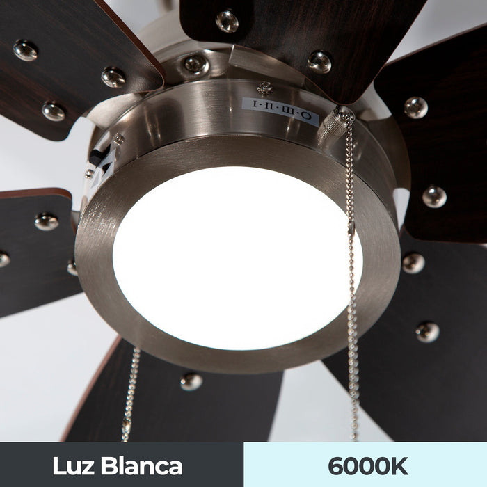 Ventilador LED De Techo 32" Niquel Satinado 12W