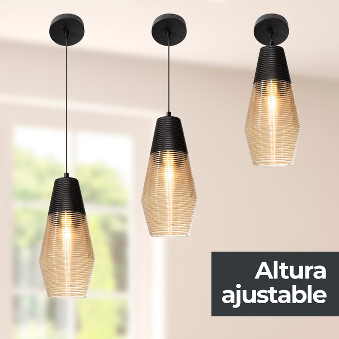 Lámpara Colgante Sleek Chic Negro E27 60w 1 Luz