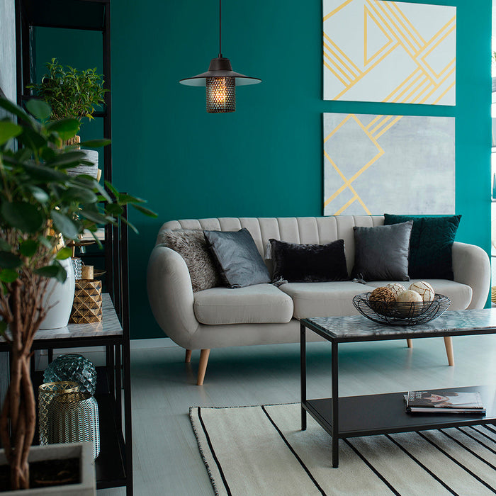 Lámpara Colgante Contemporary Clean Negro E27 60w 1 Luz