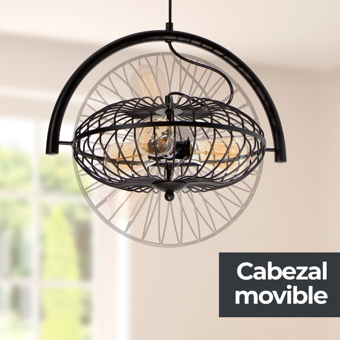 Lámpara Colgante  Negro Mate 40W E27 3 Luces