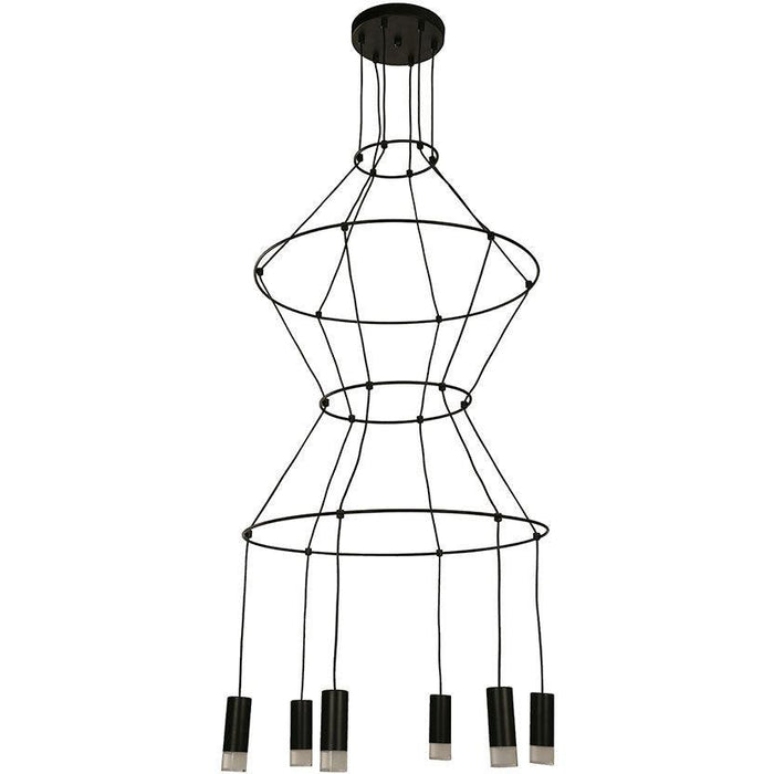 Lámpara Led Colgante Negro 6L 3W 85-265V 3000K