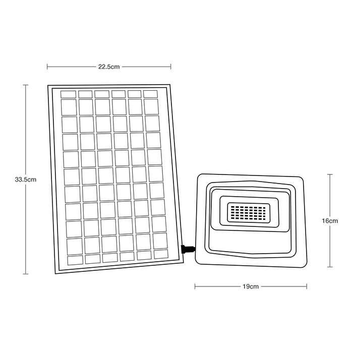 Lámpara Solar Exterior Piso LED 30W 6500K Luz Blanca IP64