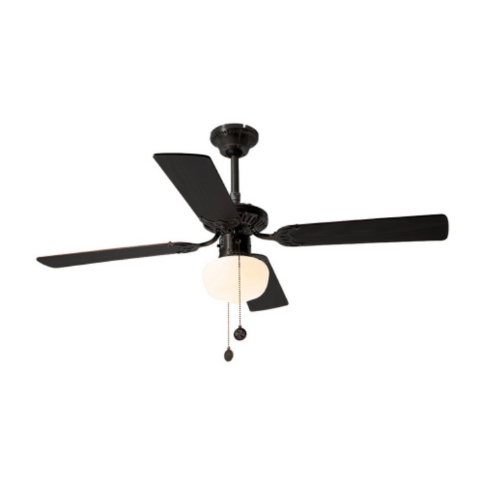 Ventilador de techo 42" MAYA negro 4 Aspas 3 velocidades 40w E27 1 Luz