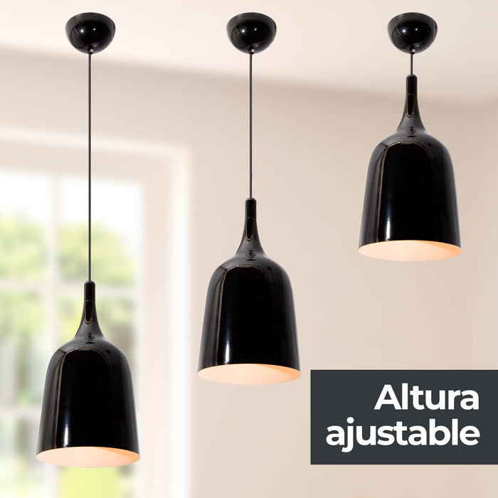 Lámpara Colgante Negro E27 60W 1 Luz