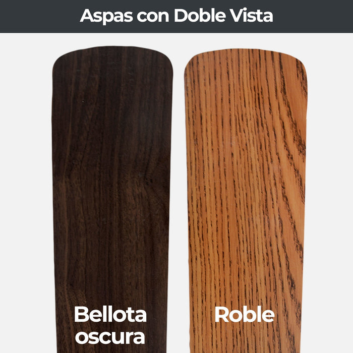 Ventilador Techo 52" Bronce 5 Aspas Reversibes 60W 3 Velocidades