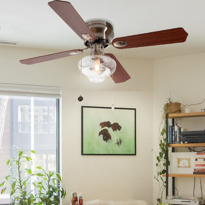 Ventilador de Techo 42 Madera 60W 4 Aspas Reversible 1 Luz