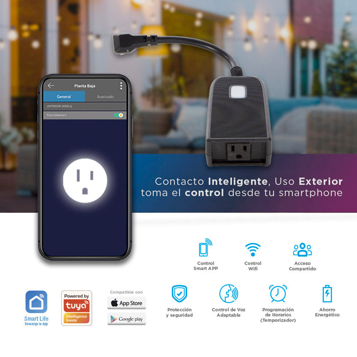 Contacto para exterior con WIFI con resistencia a la humedad