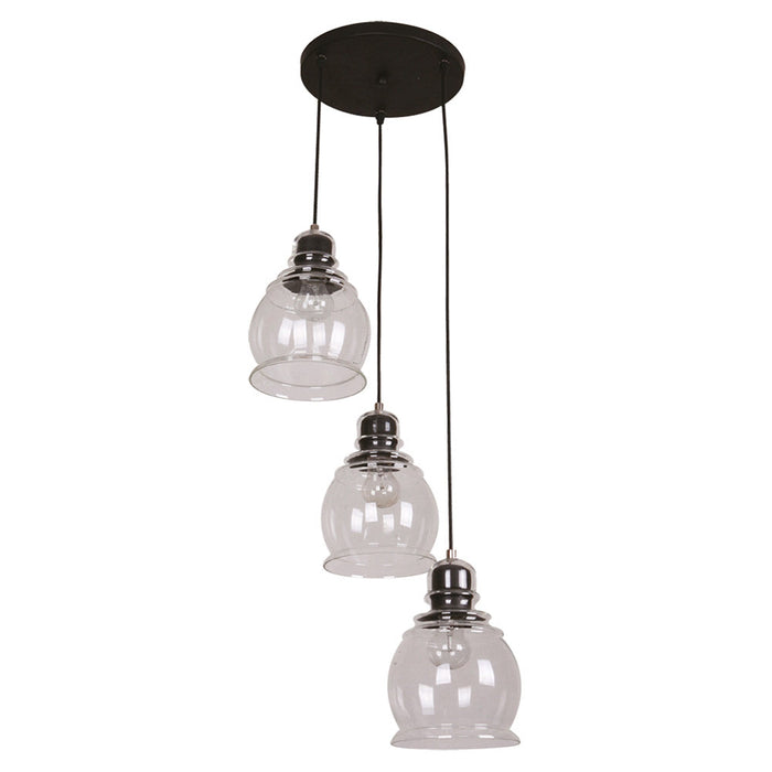 Lámpara Colgante Designers de 40 W Color Negro 3 Luces