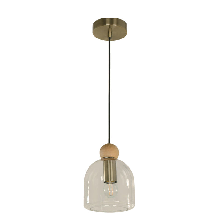 LAMP. COLGANTE BRONCE ANTIGUO 1L E27 60W