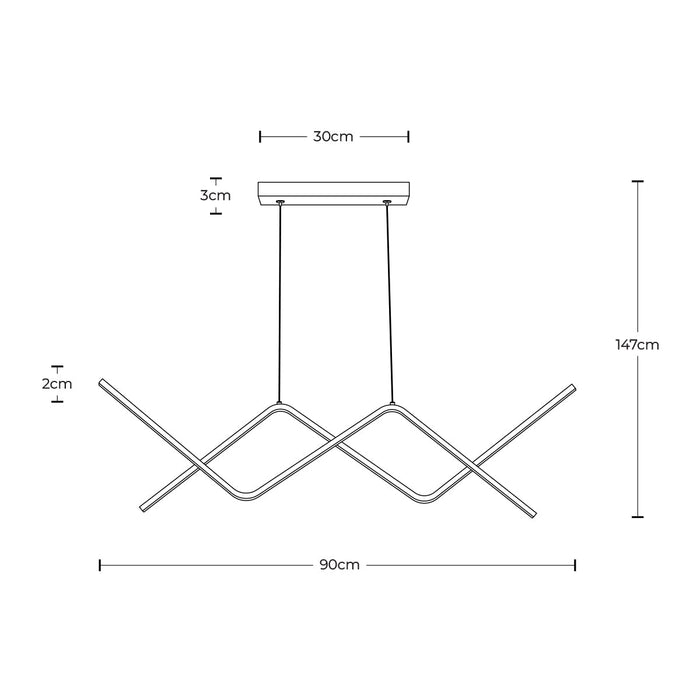 Lámpara Colgante LED, 3000K, Negro Mate, Acero, 25W