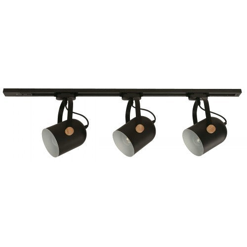 LAMP. TECHO REFLECTORA NEGRO 3L E27 60W