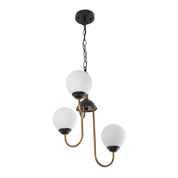 Lámpara de Techo Designers Negro y Bronce Dorado 40W E27 de 3 Luces