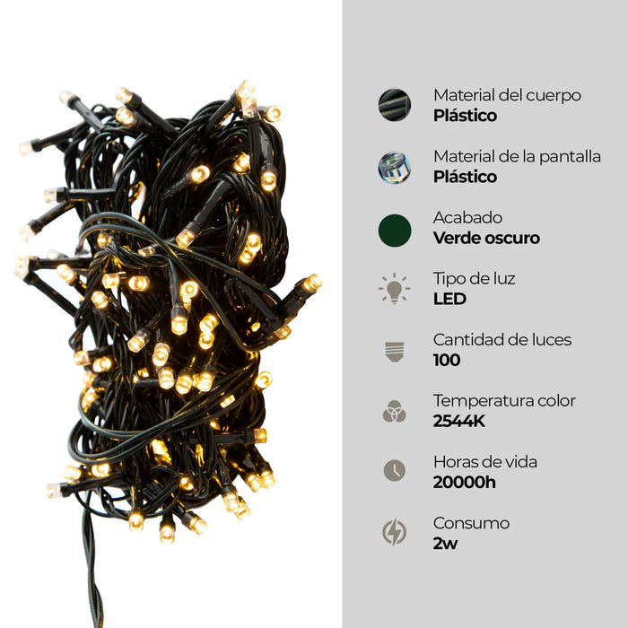 Tira navideña LED Luz cálida 120V 2w