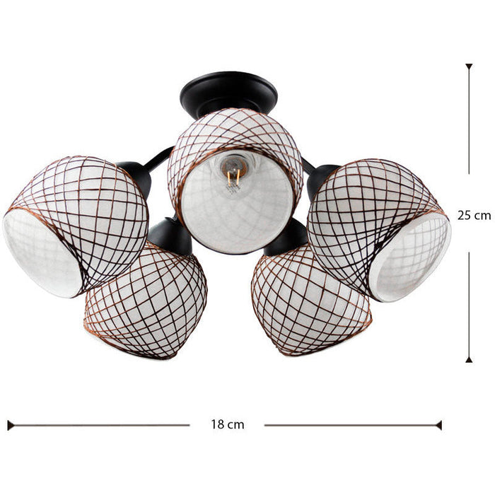 LAMP. TECHO NEGRO 5L E27 40W
