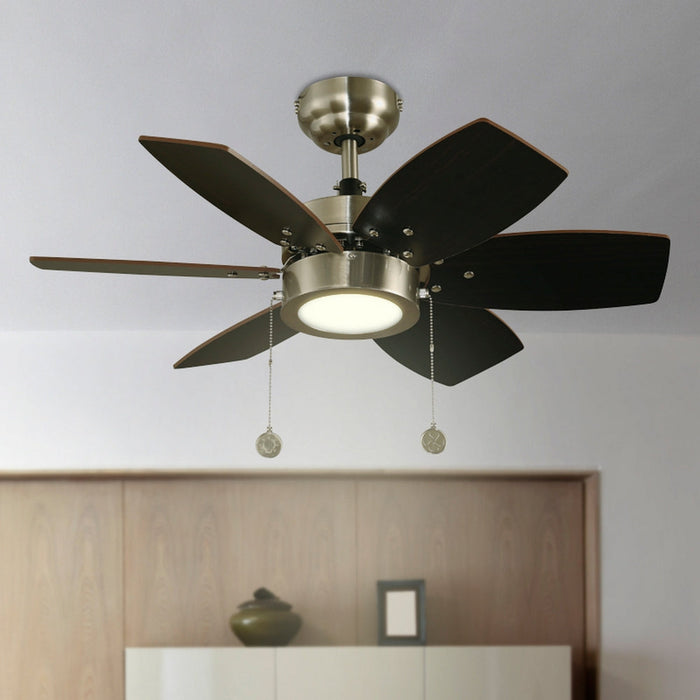 Ventilador LED De Techo 32" Niquel Satinado 12W