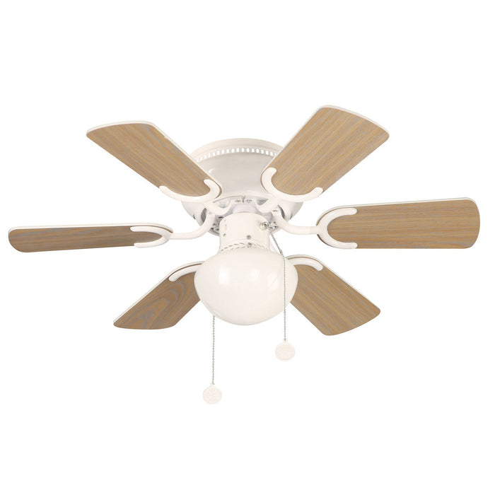 Ventilador De Techo Blanco / Madera 30 6 Aspas
