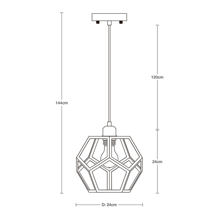 32156-2 Lámpara Colgante Negro Mate E27 60w 1 Luz