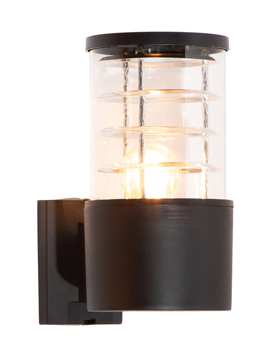 Aplique de pared exterior, IP44, negro, 10W, E27, 1 luz