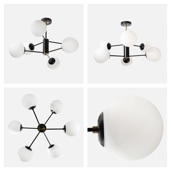 Lámpara Techo Negro Mate E27 40W 6 Luces