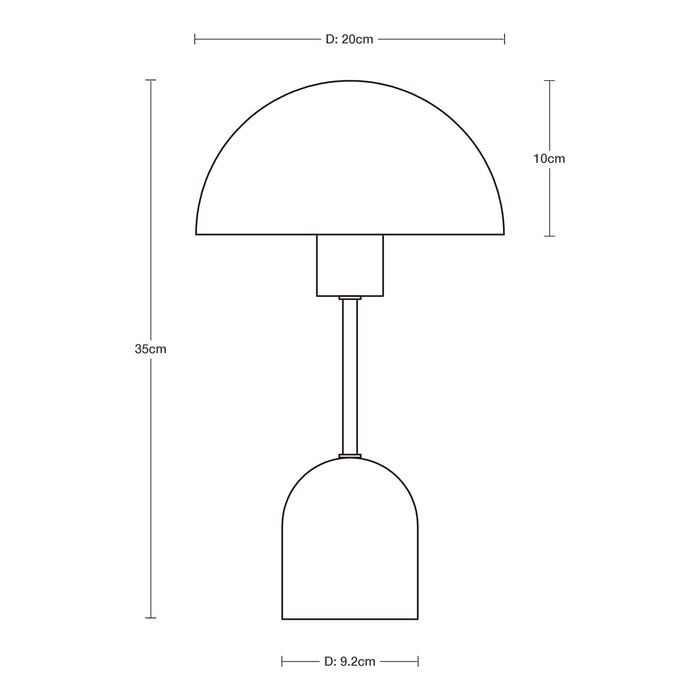 Lámpara de Mesa  Negro Mate  E27  40W 1 Luz