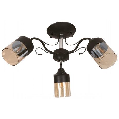 Lámpara Techo Negro 3L E27 60W