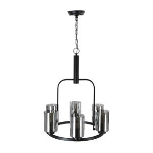 Lámpara Colgante Negro Mate 6 Luces 60W E26