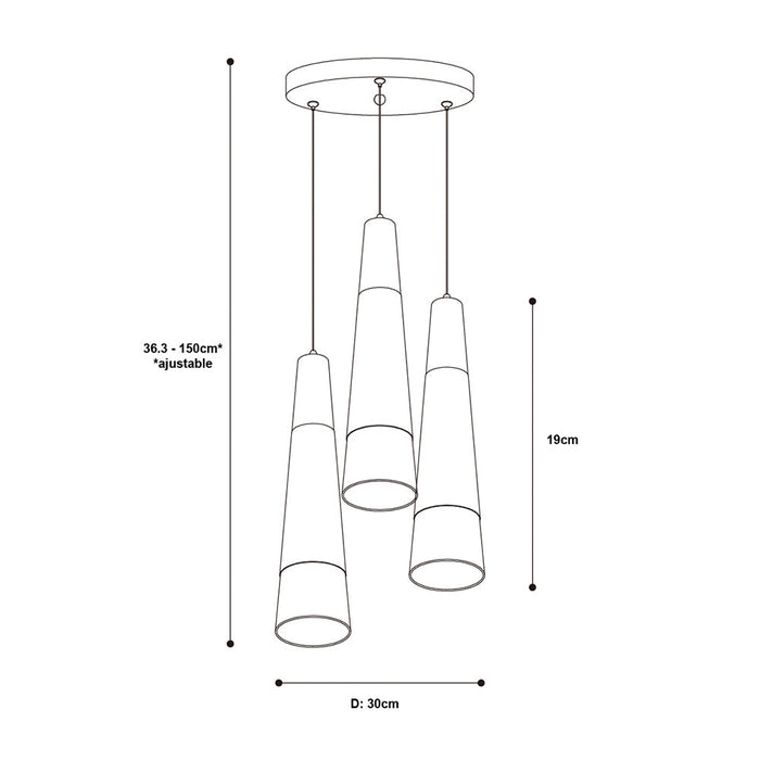 Lámpara Empotrable Lumicentro LED Color Cromo de 3 Luces