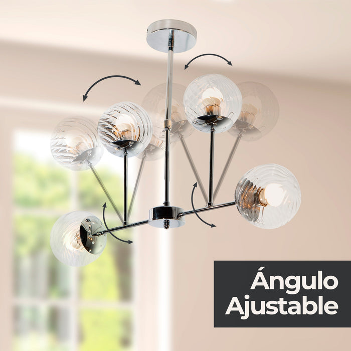 Lámpara de Techo Moderno Cromo 40w E27 4 Luces