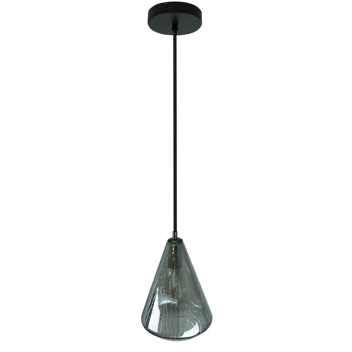 Lámpara Colgante Moderna Negro E27 40w 1 Luz Smokey Gray / Electro Plate