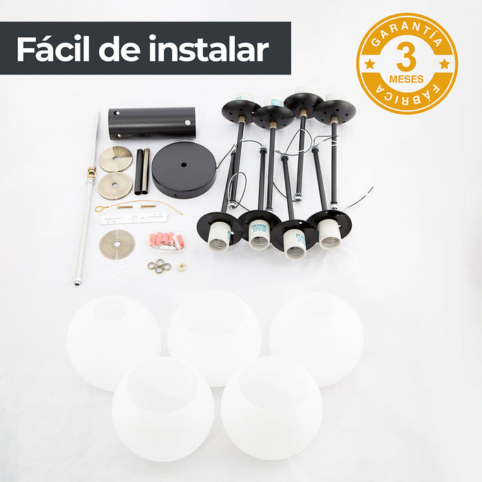 Lámpara de Techo Contemporary Clean Blanco E27 40w 5 Luces