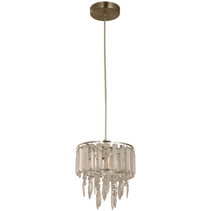 LAMP. COLGANTE NÍQUEL SATINADO 1L E27 40W