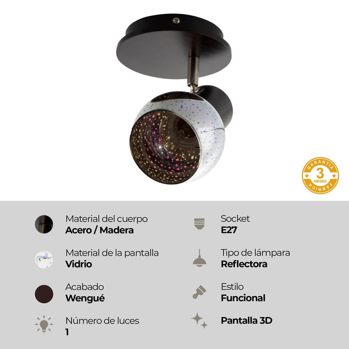 Lámpara de Techo Moderno Níquel Satinado 40W E27 1 Luz