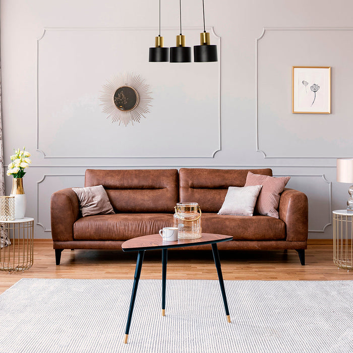 Lámpara Colgante Moderno Negro y Dorado 60w E27 3 Luces