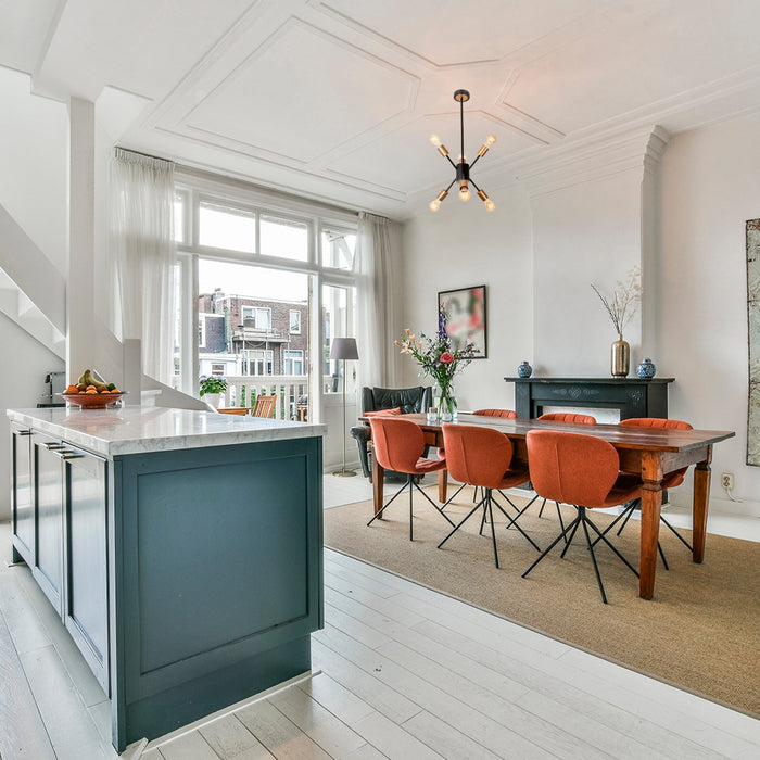 Lámpara Colgante Negro y Bronce 6 Luces  E27 40w