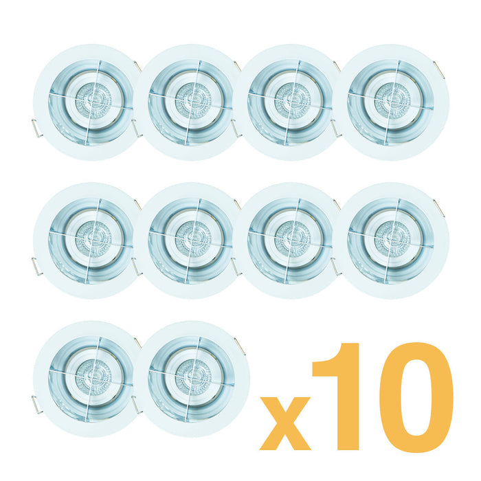 Kit 10 Bases Lámpara Empotrable 50W Blanco